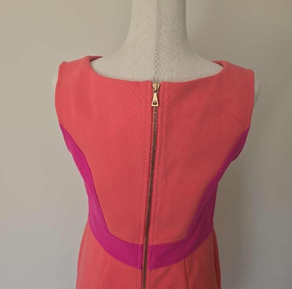 LOFT Coral and Fuchsia Colorblock Sheath Dress - Picture 5 of 6